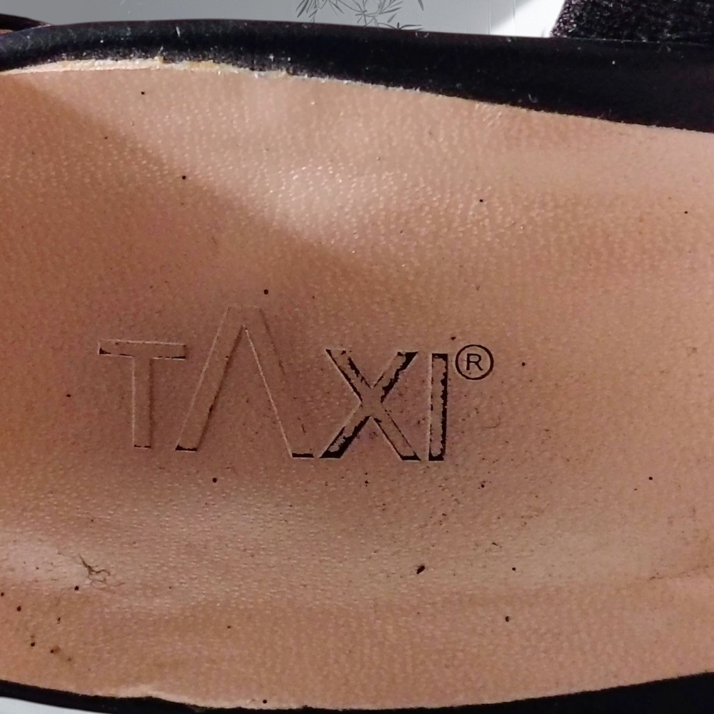 TAXI Women's Size 37 Black Stiletto Heels with Strappy Design - Picture 7 of 7